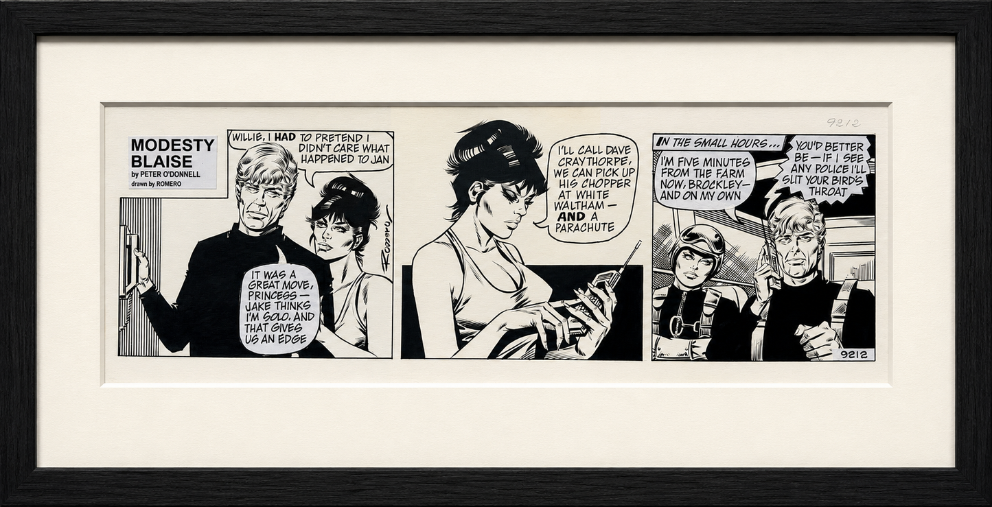 Original innrammet Modesty Blaise-stripe